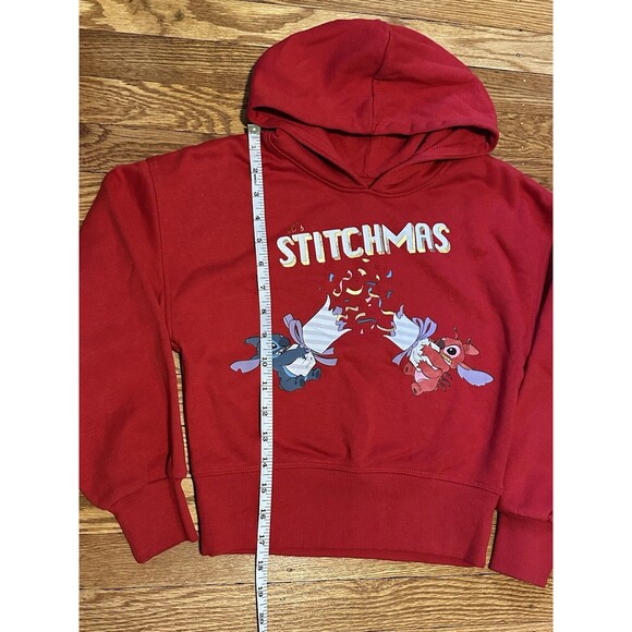 Disney Stitchmas Hoodie Girls 8-9 Years Red Lilo & Stitch Christmas Primark - Picture 6 of 6